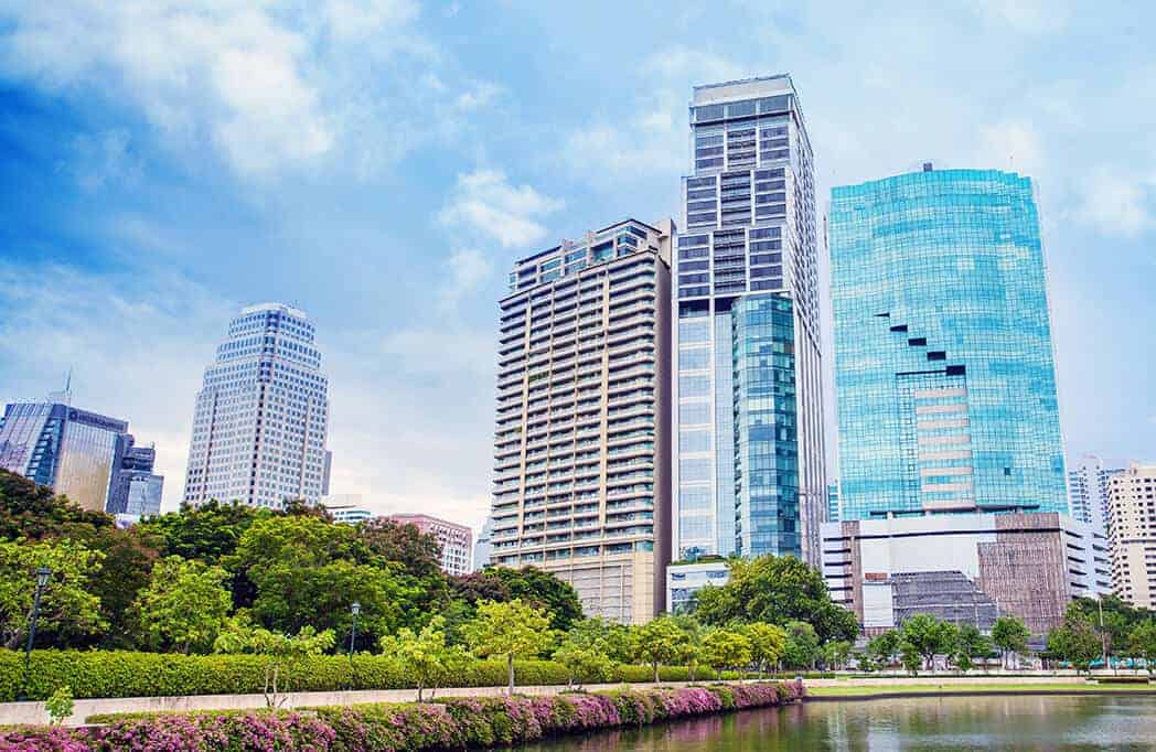 Bangkok skyline near the Regeneration Center