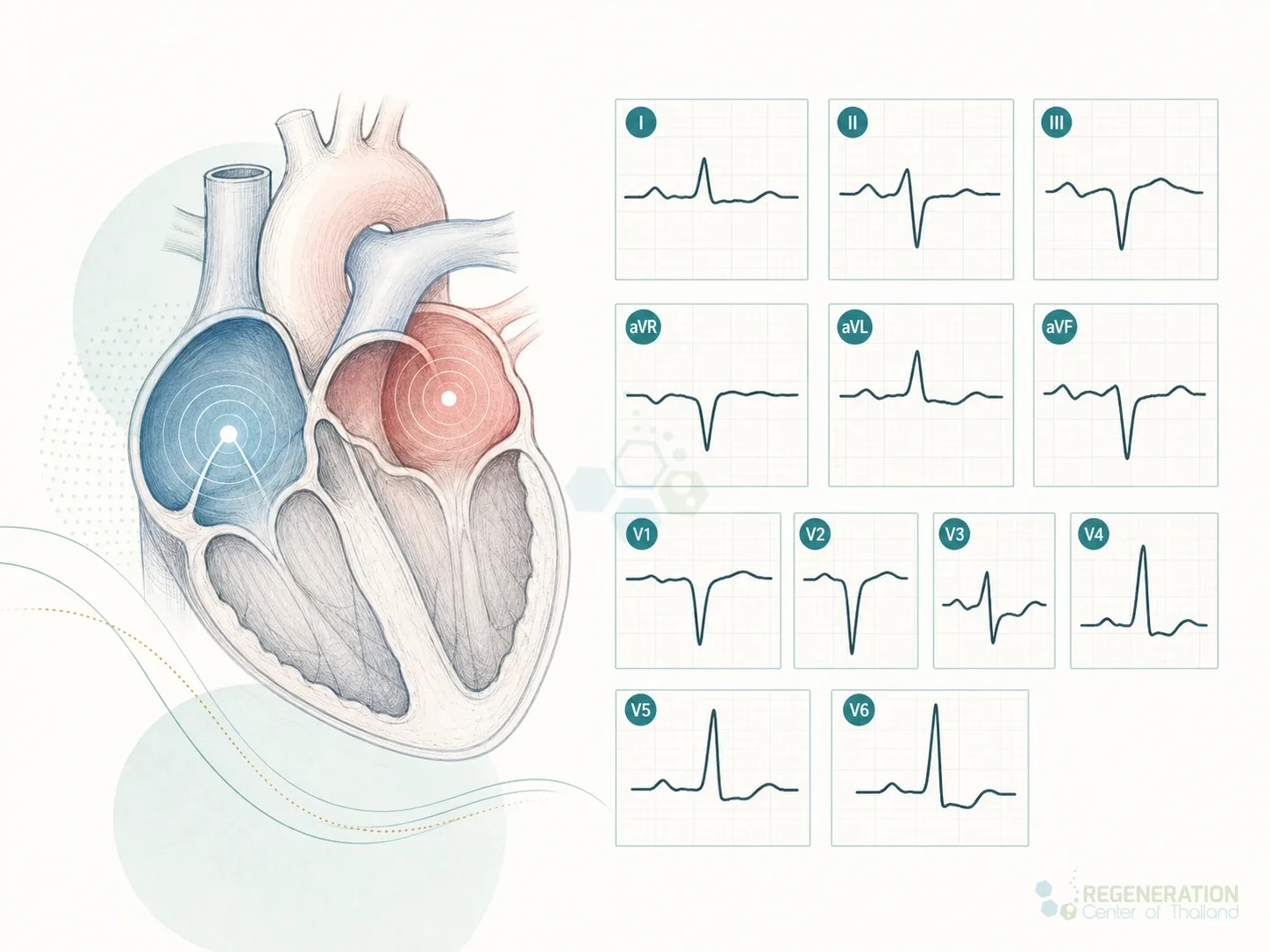 ECG examples showing biatrial abnormalities for Cardiopoietic Stem Cell Treatment for Dilated Cardiomyopathy (DCM