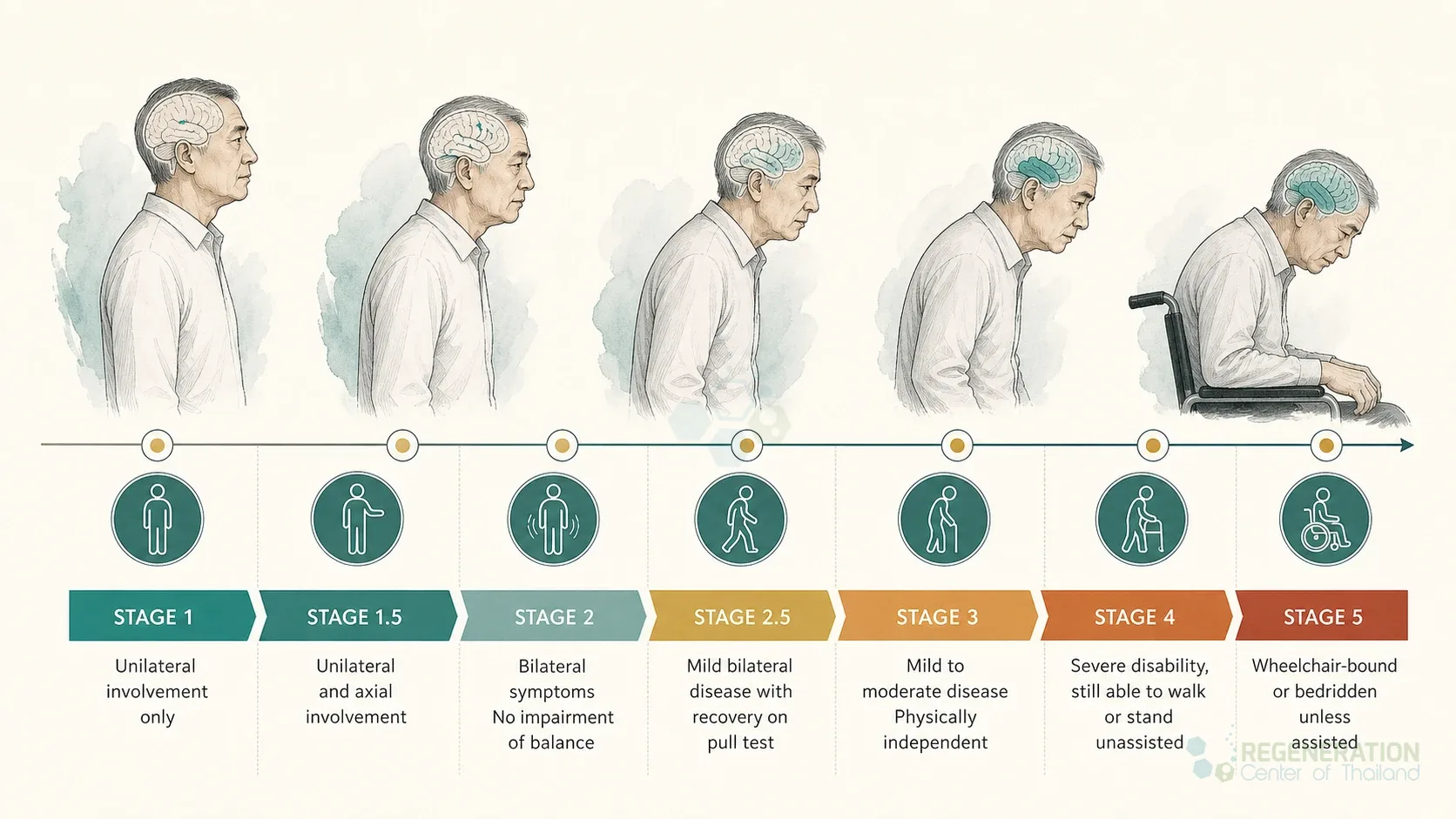 5-stages-parkinsons-after stem cell therapy for Neural Stem Cell Treatment for Parkinson’s Disease [PD].
