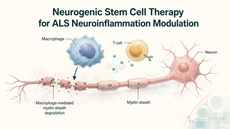 Macrophage-mediated myelin degradation in amyotrophic lateral sclerosis for Neurogenic Stem Cell Therapy for ALS Neuroinflammation Modulation.