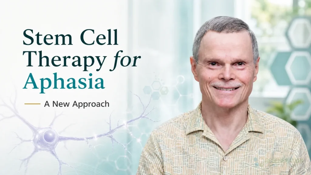 Patient story banner about neural cell therapy research for aphasia for Stem Cell Therapy for Aphasia – A New Approach.