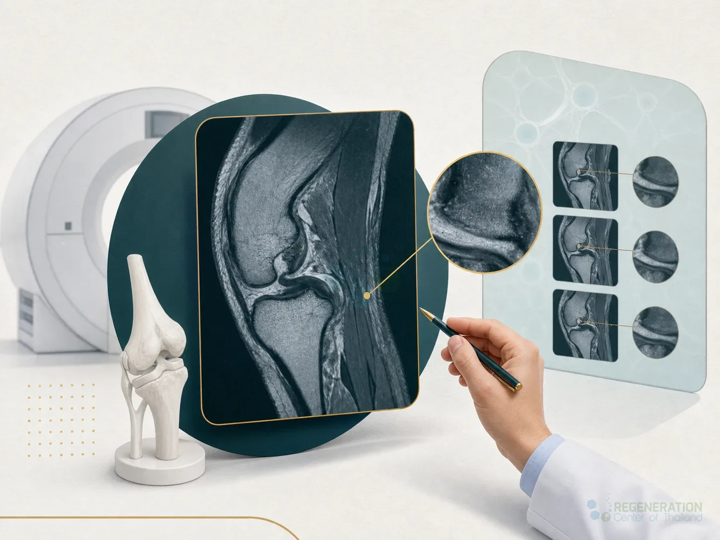 Shoulder MRI sequence with imaging analysis graphs for Stem Cell Treatment for Osteoarthritis & Gout Arthritis Therapy.