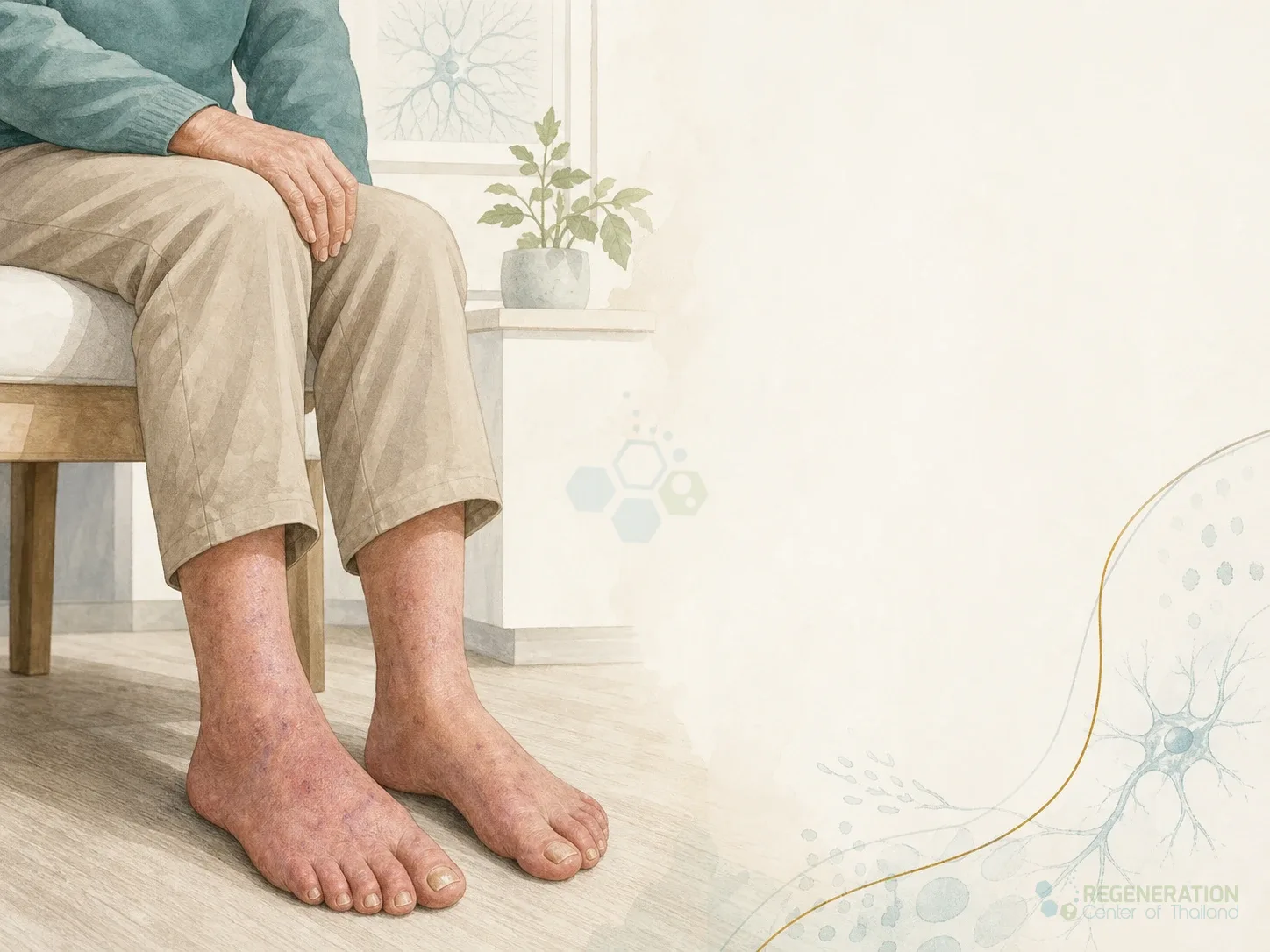 Clinical photographs of lower legs and feet affected by peripheral neuropathy for Stem Cells for Peripheral Neuropathy & Polyneuropathy