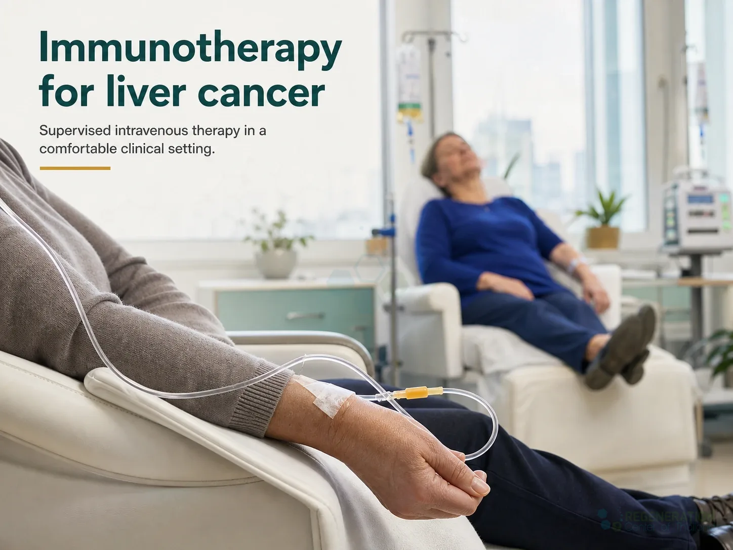 Editorial illustration for Immunotherapy for liver cancer, including the authored section headline.