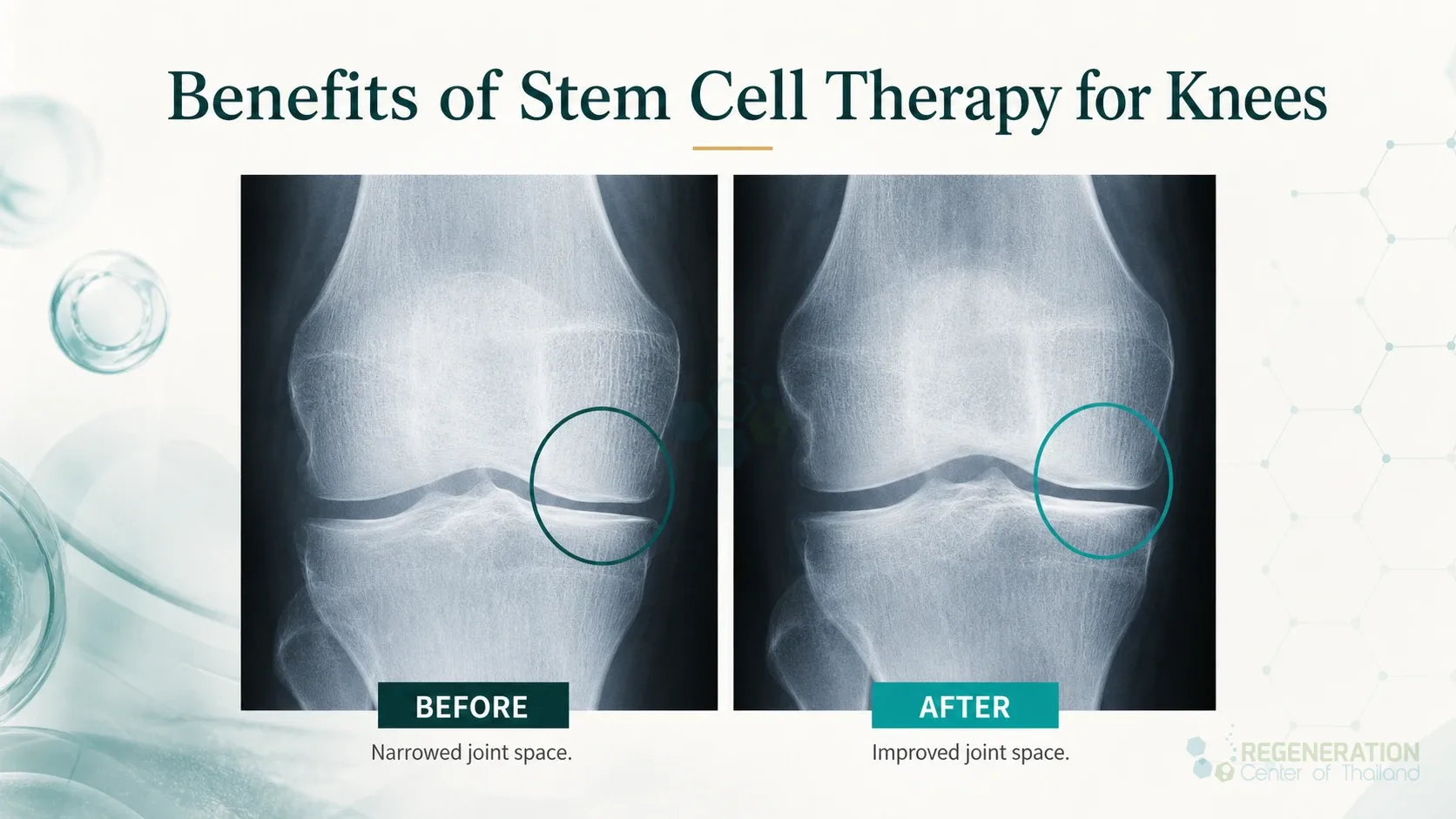 Clinical editorial image for Benefits of Stem Cell Therapy for Knees, including the section headline.