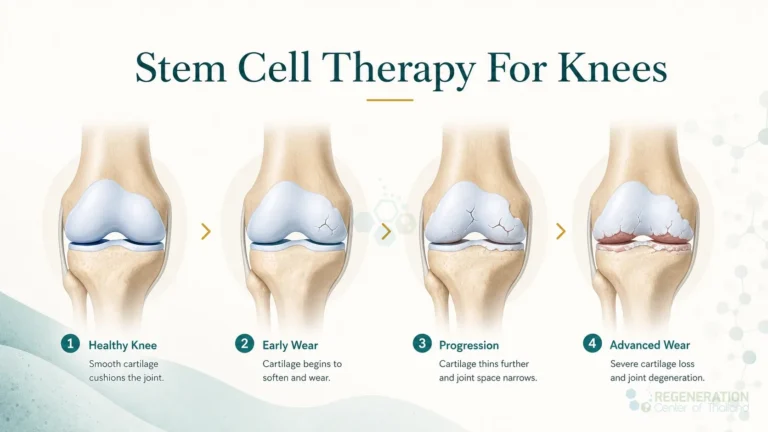 Clinical editorial image for Stem Cell Therapy For Knees, including the section headline.