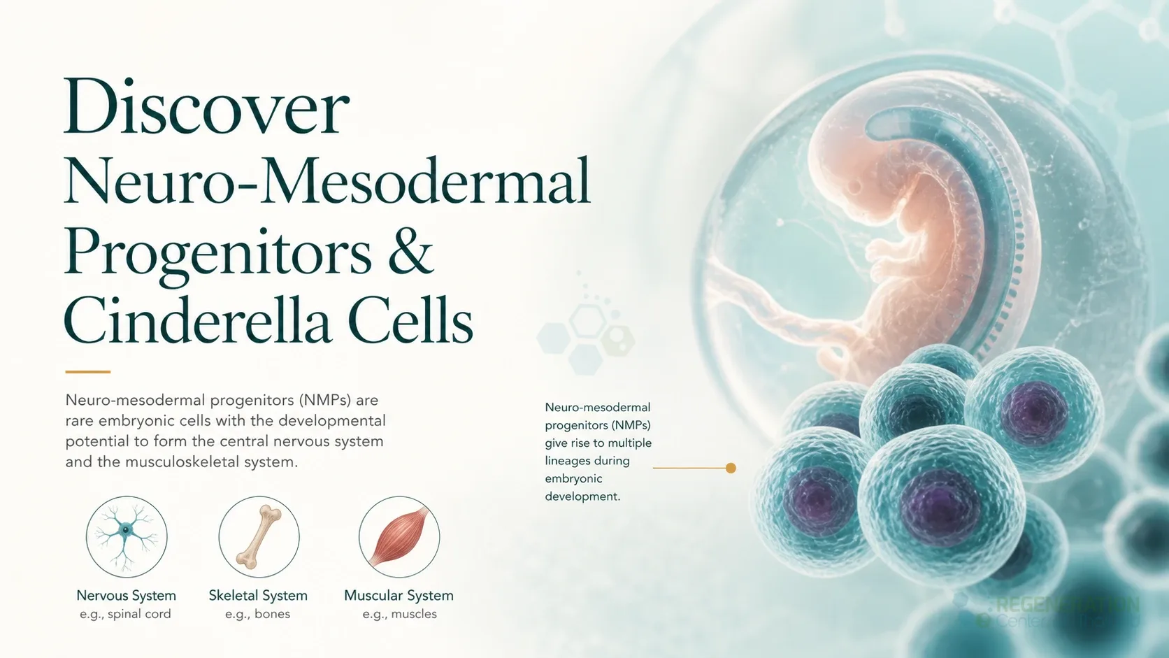 Illustration labeled Neuro-Mesodermal Progenitors Cinderella Cells for Discover Neuro-Mesodermal Progenitors & Cinderella Cells.