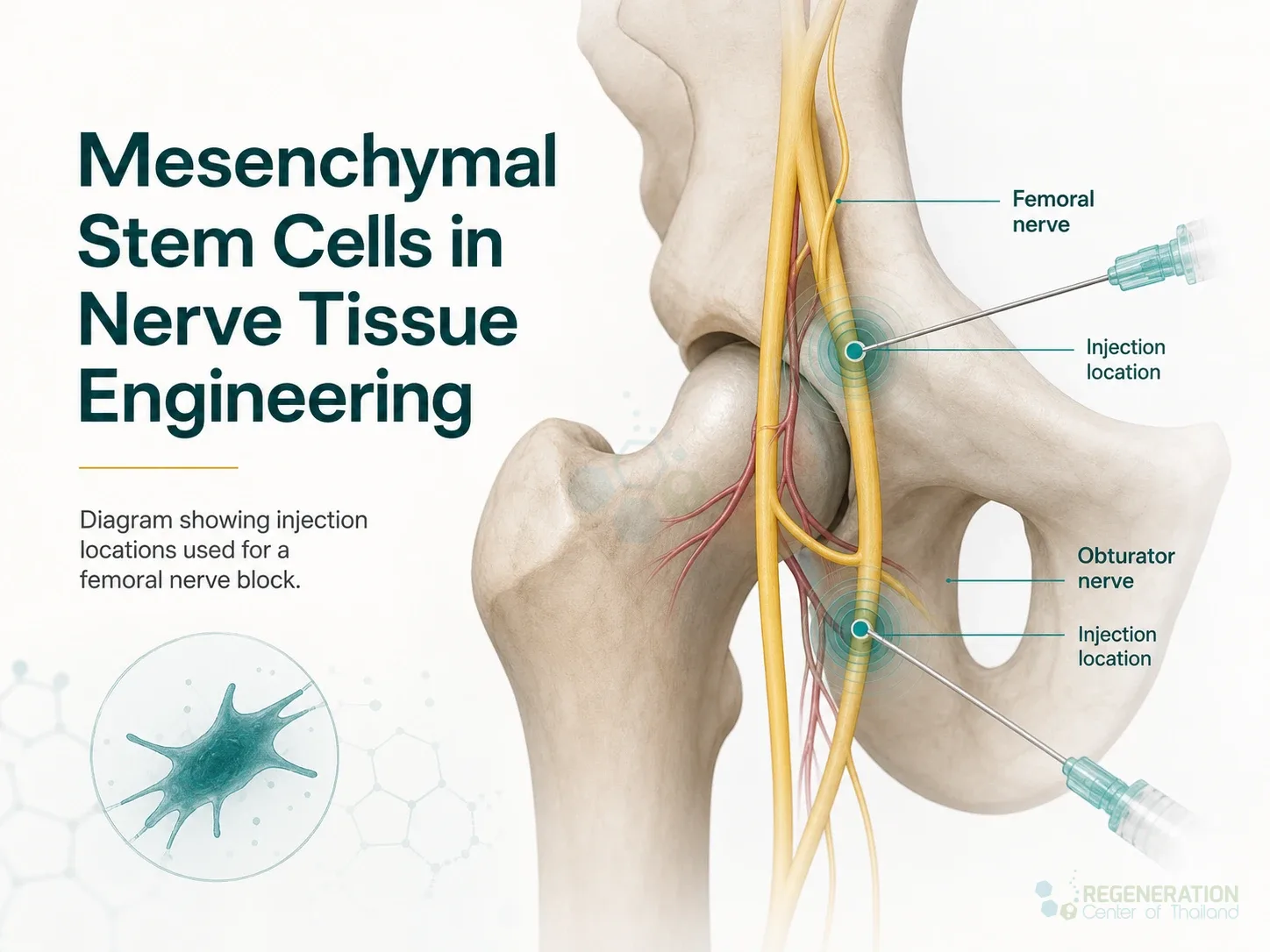 Clinical editorial image for Mesenchymal Stem Cells in Nerve Tissue Engineering, including the section headline.