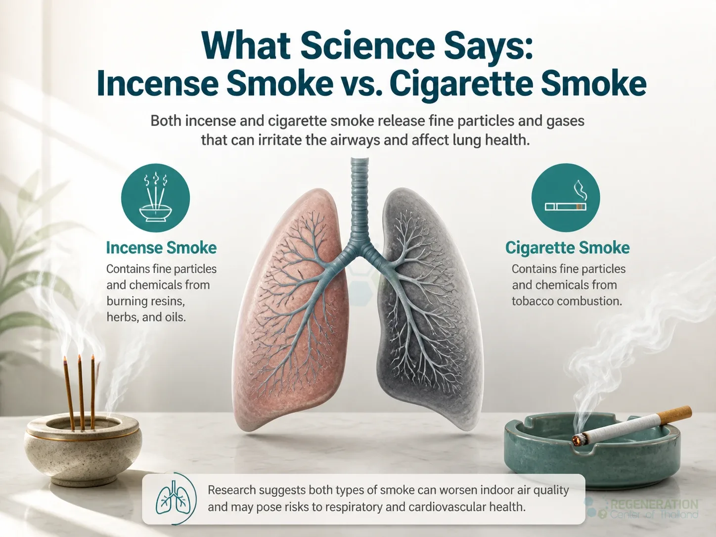 Incense smoke exposure concept, unverified draft for editorial review