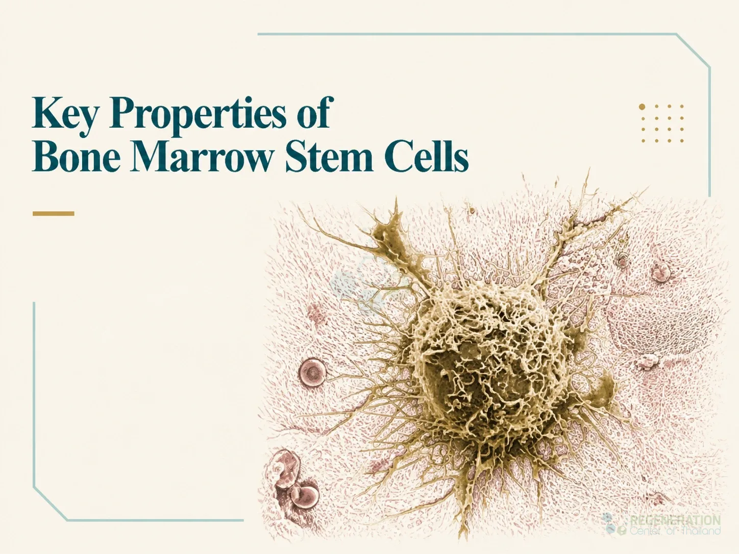 Clean clinical illustration of a bone marrow-derived cell