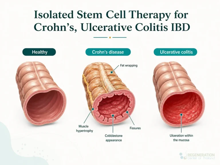 Clinical editorial image for Isolated Stem Cell Therapy for Crohn’s, Ulcerative Colitis IBD, including the section headline.