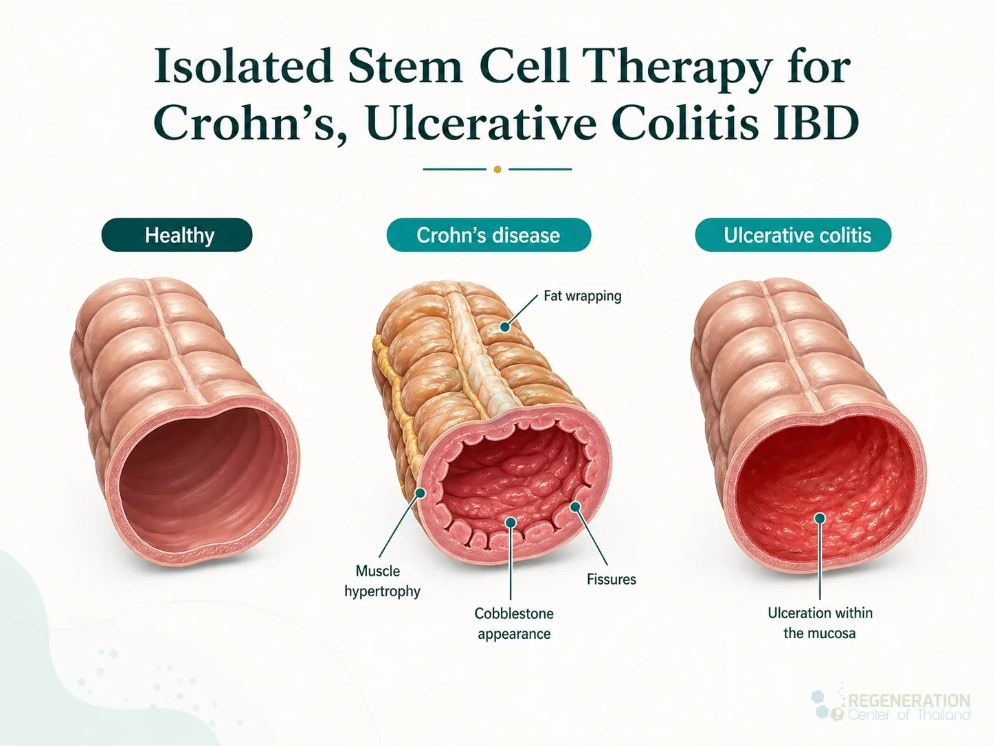 Clinical editorial image for Isolated Stem Cell Therapy for Crohn’s, Ulcerative Colitis IBD, including the section headline.