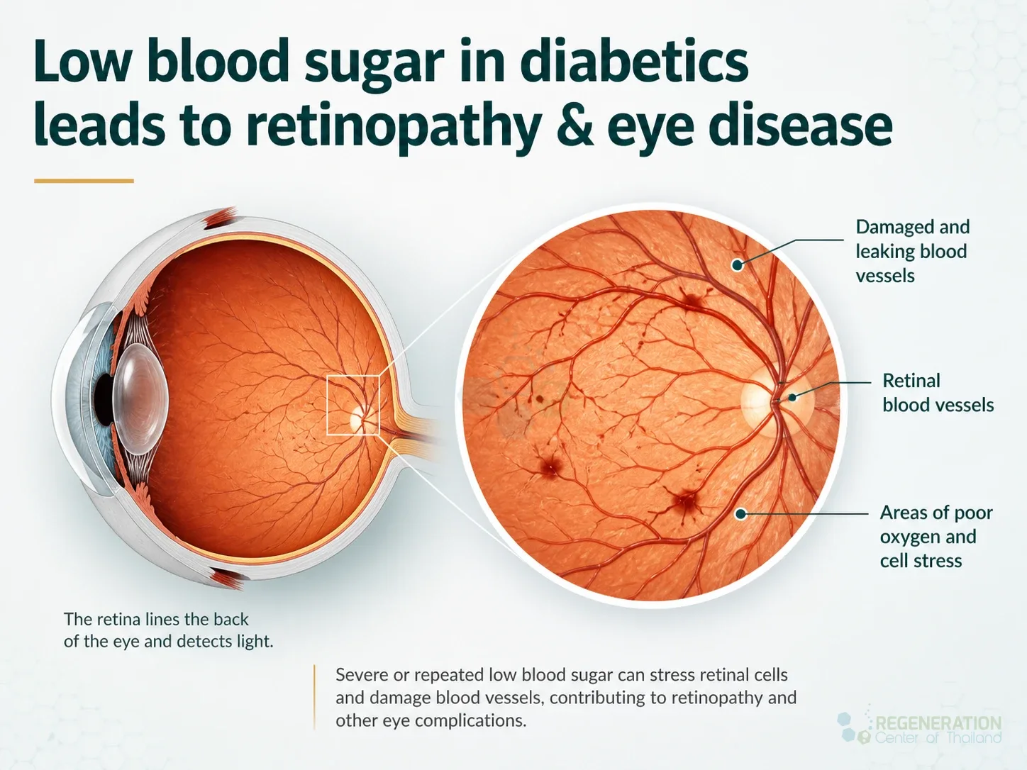 retina-vasculature-stemcells for Low blood sugar in diabetics leads to retinopathy & eye disease.