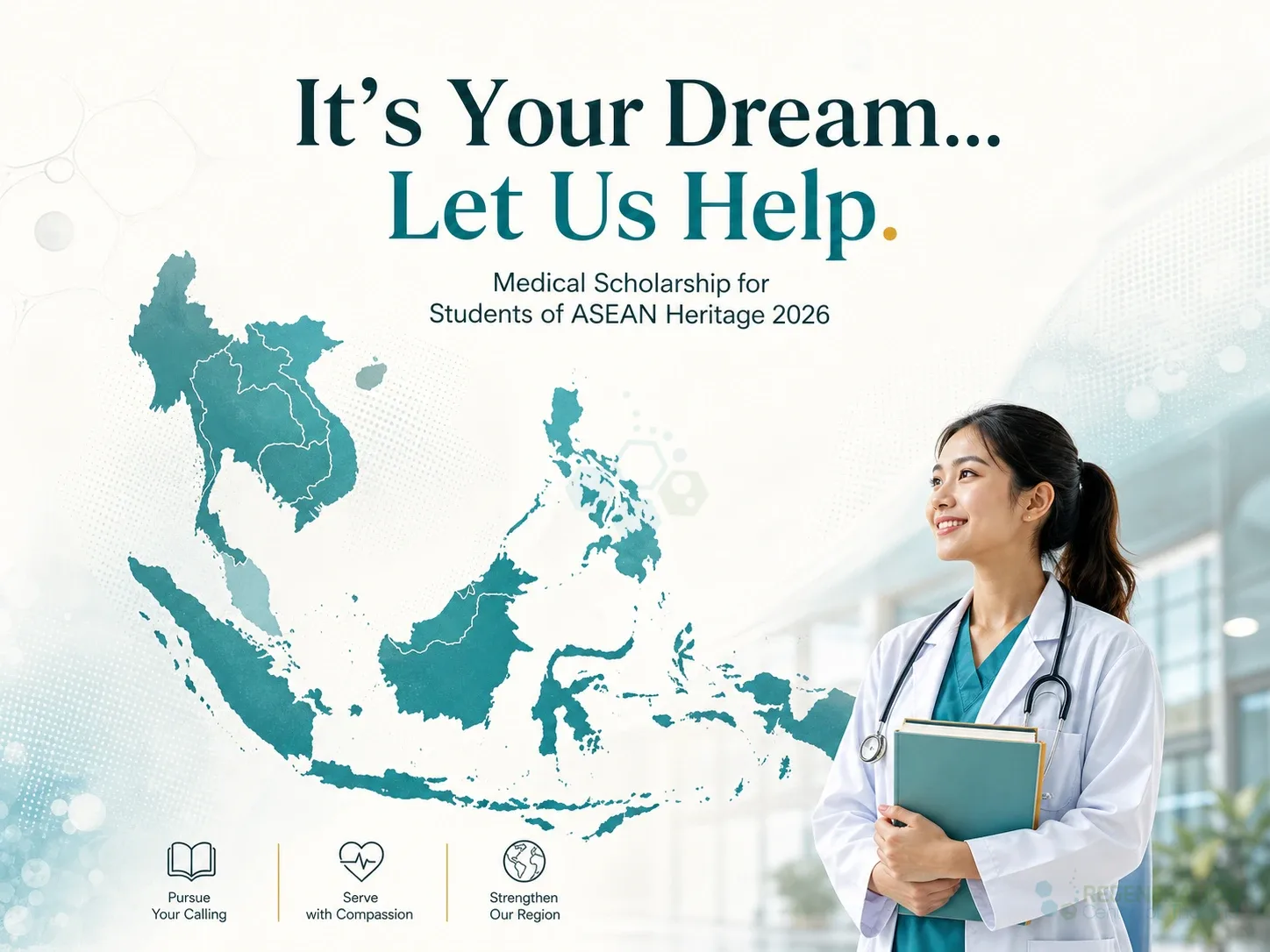 Map highlighting ASEAN member countries in Southeast Asia for the 2026 medical scholarship