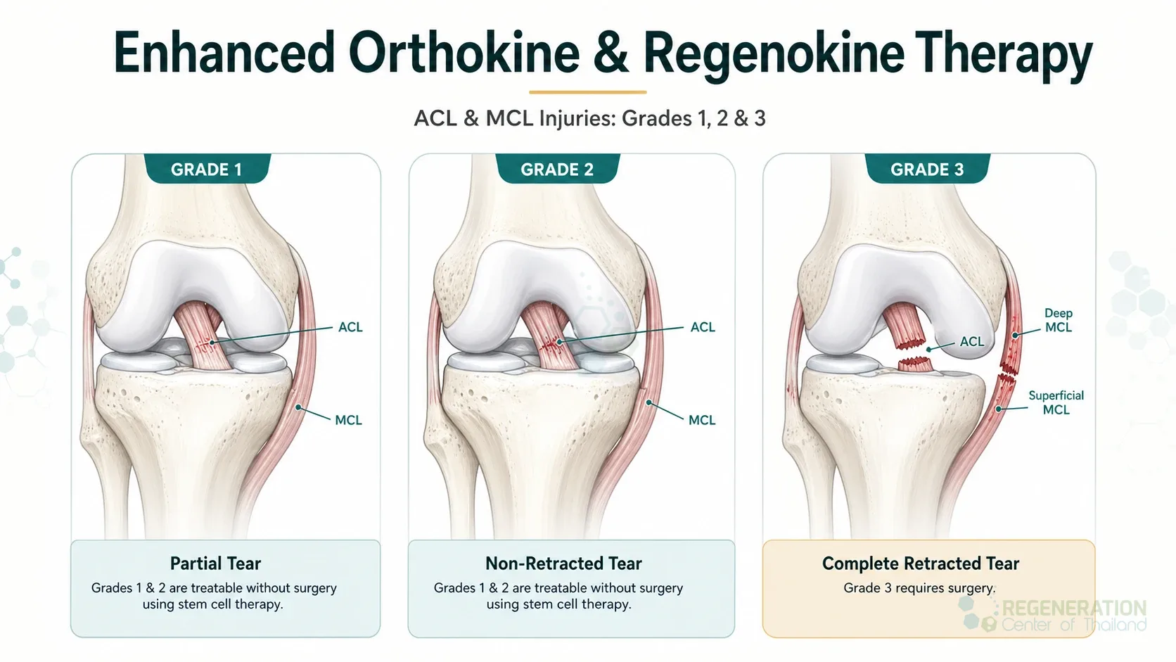 Clinical editorial image for Enhanced Orthokine & Regenokine Therapy, including the section headline.