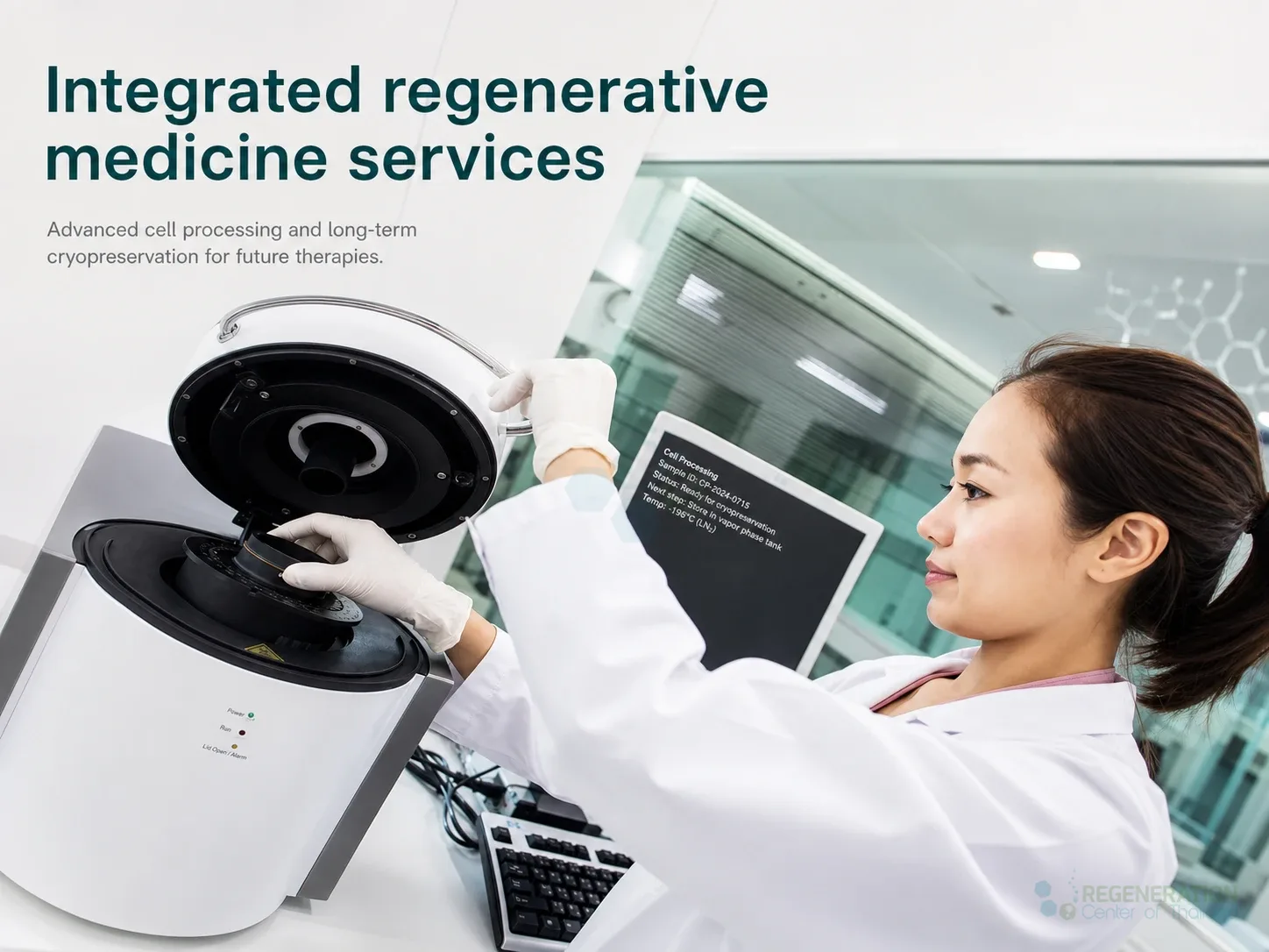 Editorial illustration for Integrated regenerative medicine services, including the authored section headline.