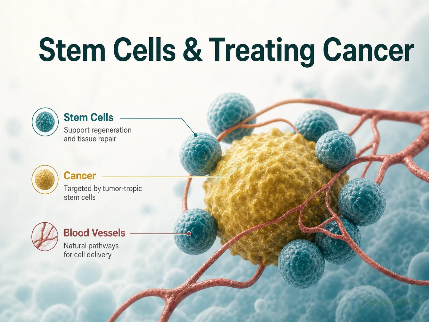 Clinical editorial image for Stem Cells & Treating Cancer, including the section headline.