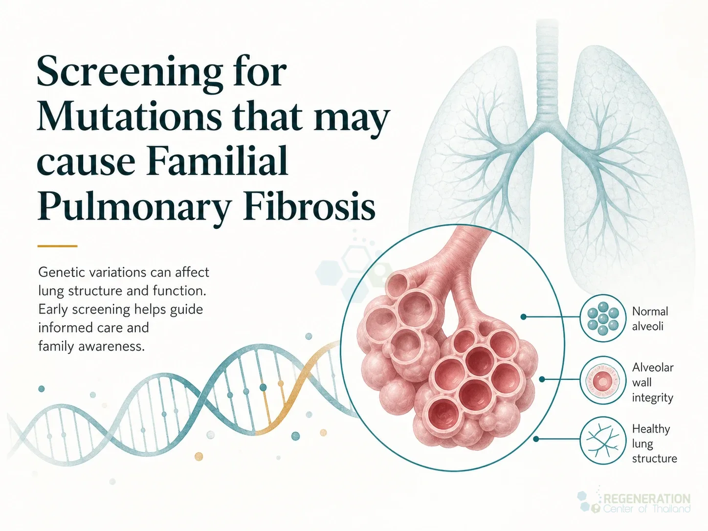Clinical editorial image for Screening for Mutations that may cause Familial Pulmonary Fibrosis, including the section headline.