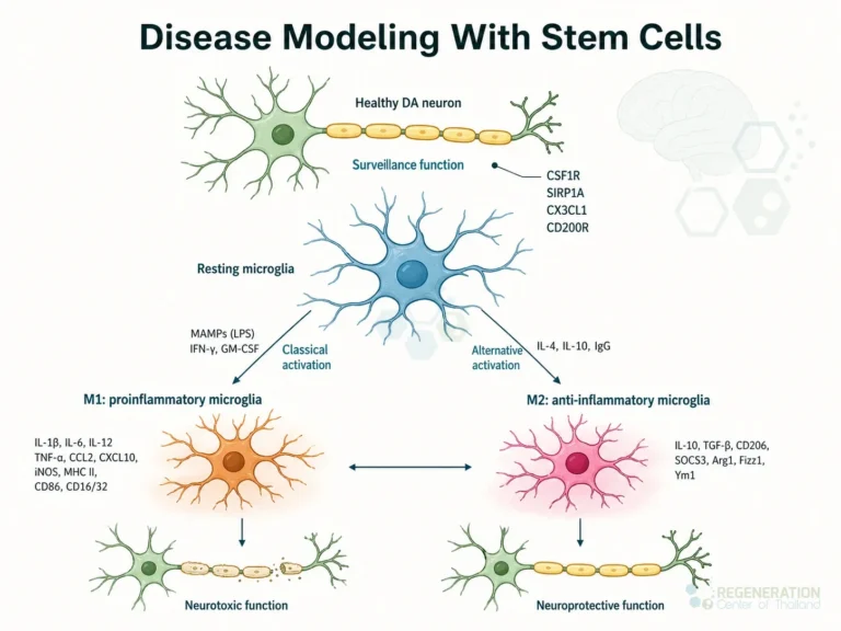 Clean clinical illustration for Disease Modeling With Stem Cells with concise explanatory text.