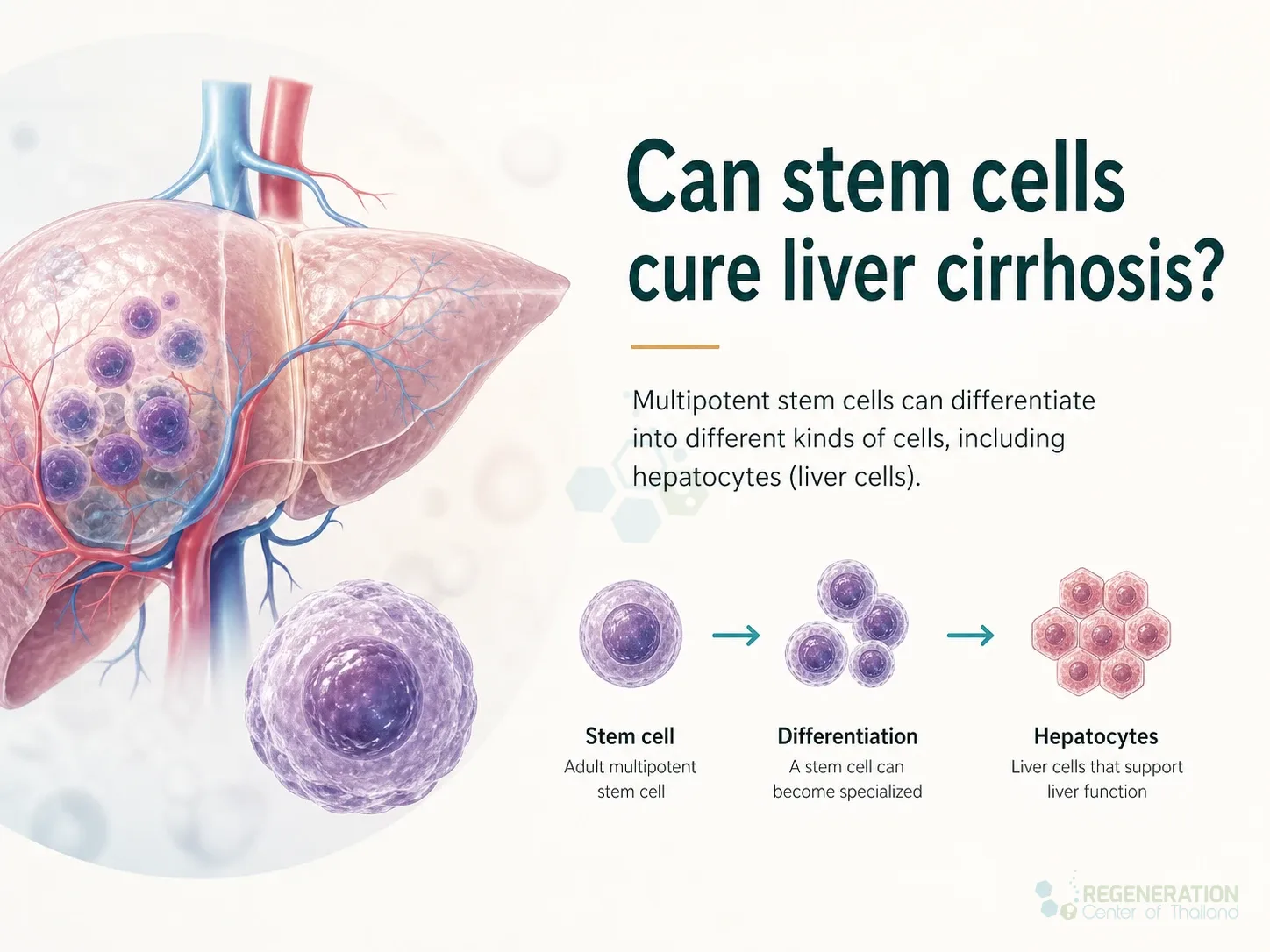 Clinical editorial image for Can stem cells cure liver cirrhosis?, including the section headline.