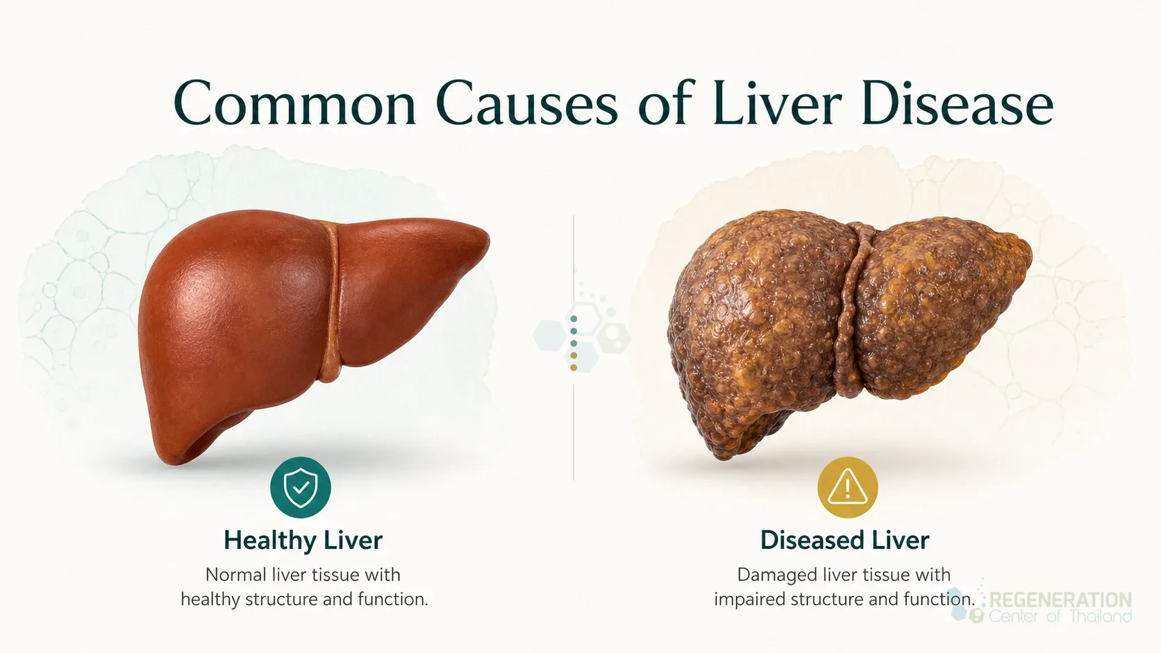 Clinical editorial image for Common Causes of Liver Disease, including the section headline.
