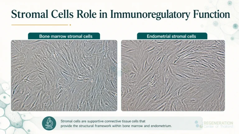 Clean clinical illustration for Stromal Cells Role in Immunoregulatory Function with concise explanatory text.