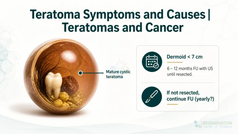 Mature cystic teratoma diagnostic concept, unverified draft for medical and editorial review