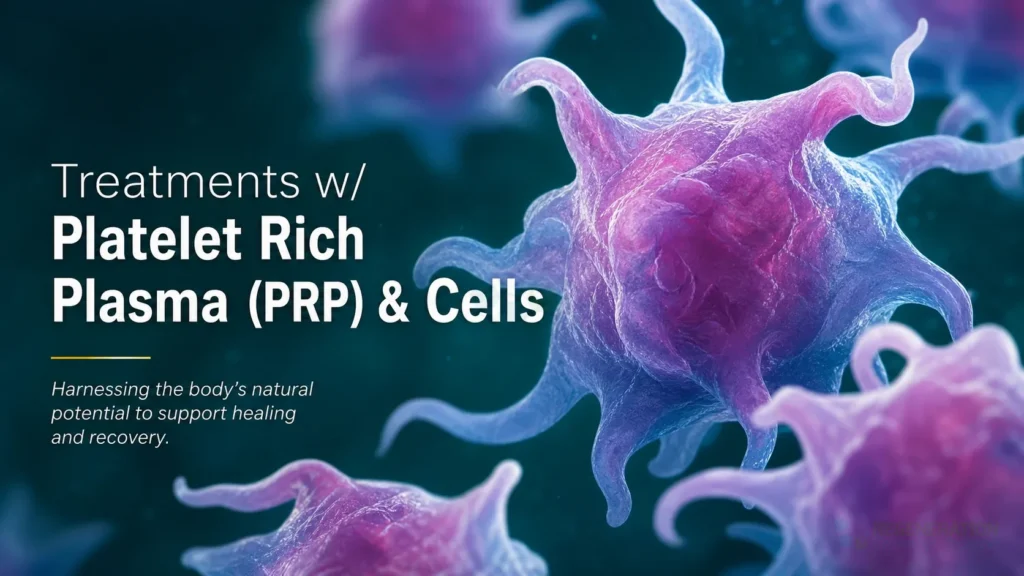 Editorial image for Treatments w/ Platelet Rich Plasma (PRP) & Cells, including the section headline.